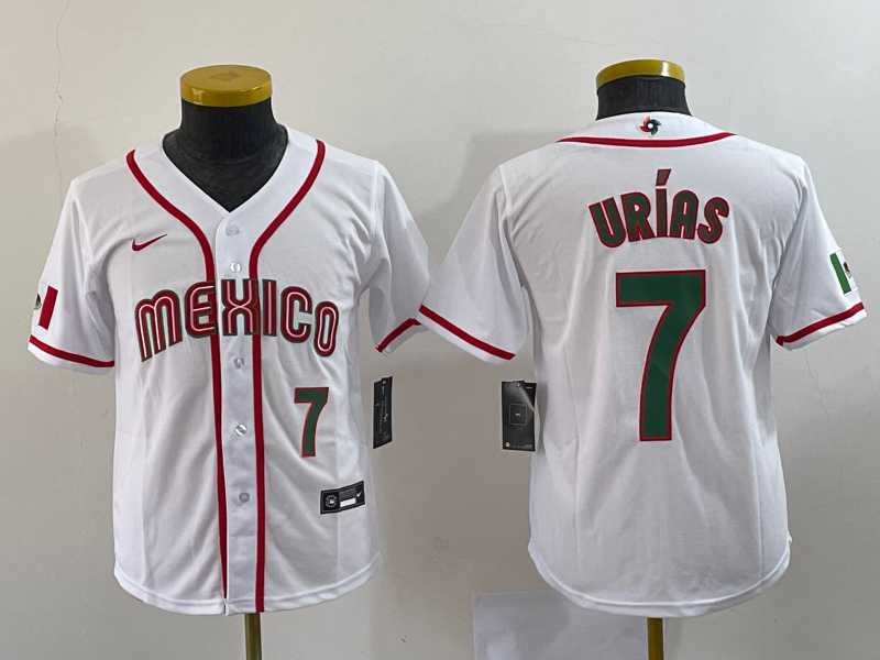 Youth Mexico Baseball #7 Julio Urias Number 2023 Red World Baseball Classic Stitched Jersey 3,We sell and wholesale Youth Mexico Baseball #7 Julio Urias Number 2023 Red World Baseball Classic Stitched Jersey 3 on line form chian!